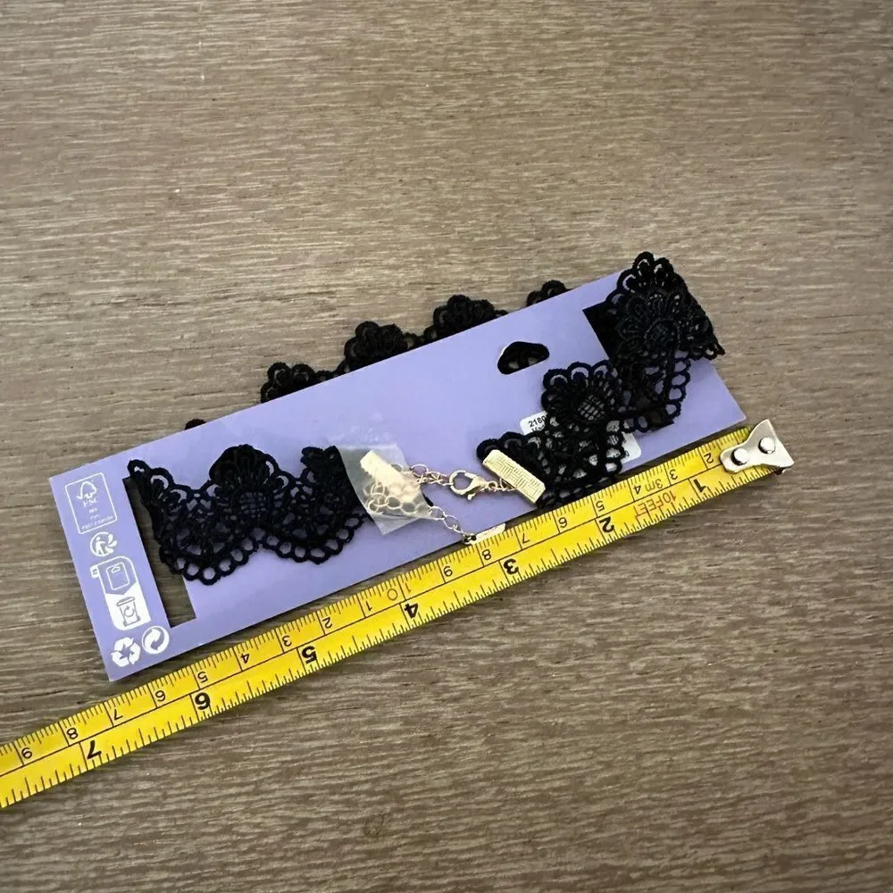 Black Lace Claire’s Halloween Goth Choker Necklace